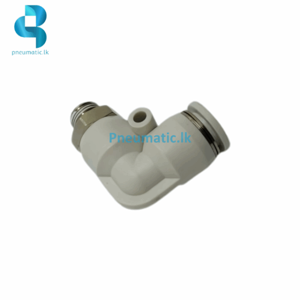 PL-C | Male Elbow L-Type Two-Pass | Push-in Connector | White Fitting - Image 3