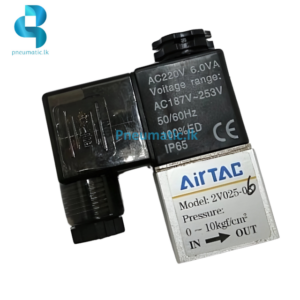 AIRTAC Model 2V025-06 2/2 Way Solenoid Valve 220V AC pneumatic.lk