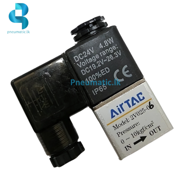 AIRTAC Model 2V025-06 2/2 Way Solenoid Valve 24V DC pneumatic.lk