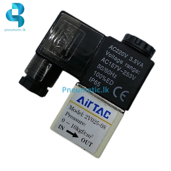 AIRTAC Model 2V025-08 2/2 Way Solenoid Valve-220V AC pneumatic.lk