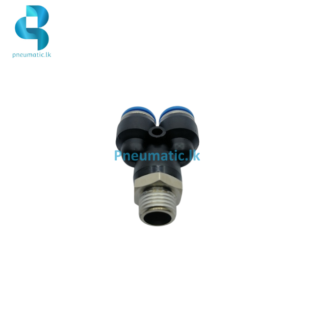 QSY-1/4-10MM Male thread with external hex rotatable Push-in Y-fitting