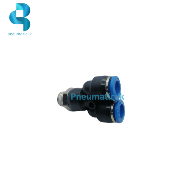 QSY-1/4-10MM Male thread with external hex rotatable Push-in Y-fitting