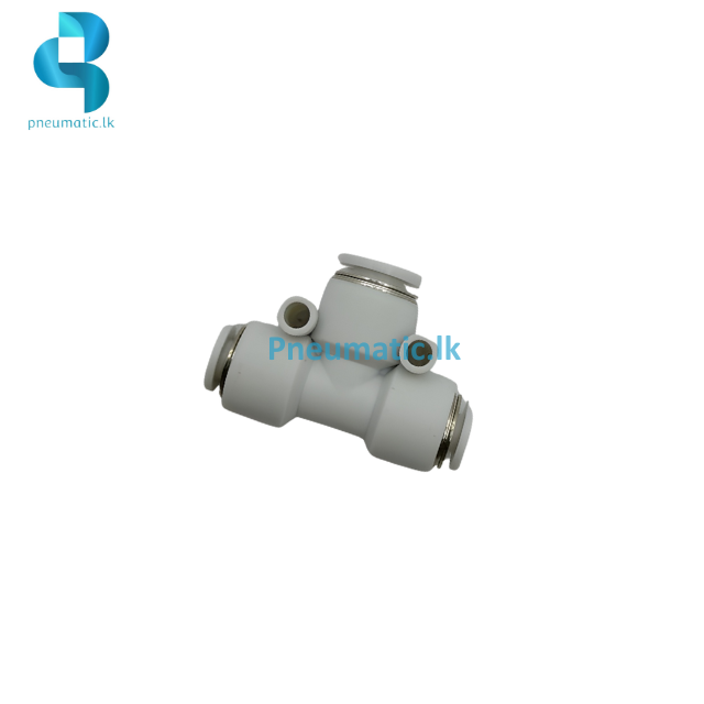 PEG04-06-04 Push-In Reducing T Connector - White Fitting Pneumaticglobal.com.au