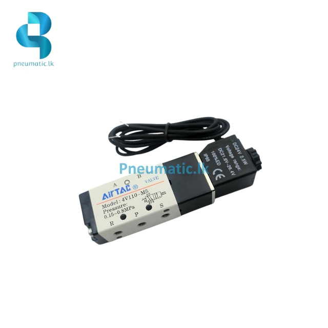 AIRTAC Model 4V110-M5 5/2 Way Solenoid Valve - DC24V Pneumatic.lk